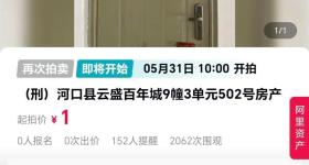 起拍价仅1元！一套150平方米房产将被拍卖 尚无人报名