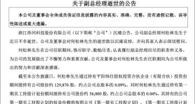 突发公告！两家公司高管，不幸逝世