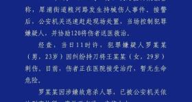 23岁男子持刀刺伤29岁女子，警方通报