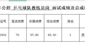 国乒教练王皓考编总成绩第一