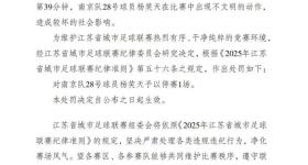 “苏超”发布处罚决定