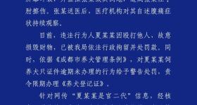 成都警方通报两女子遛狗引发矛盾：“打人者是官二代”系捏造