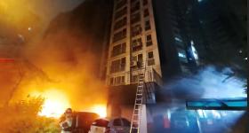 韩国京畿道一公寓停车场发生火灾 已致3死17伤