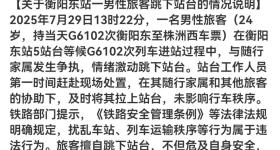 湖南衡阳东站一24岁男子跳下站台，最新官方通报！