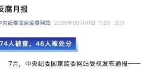 一个月内，74人被查