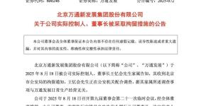 突发公告！百亿市值上市公司董事长被拘留